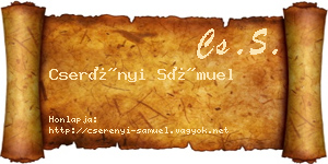 Cserényi Sámuel névjegykártya